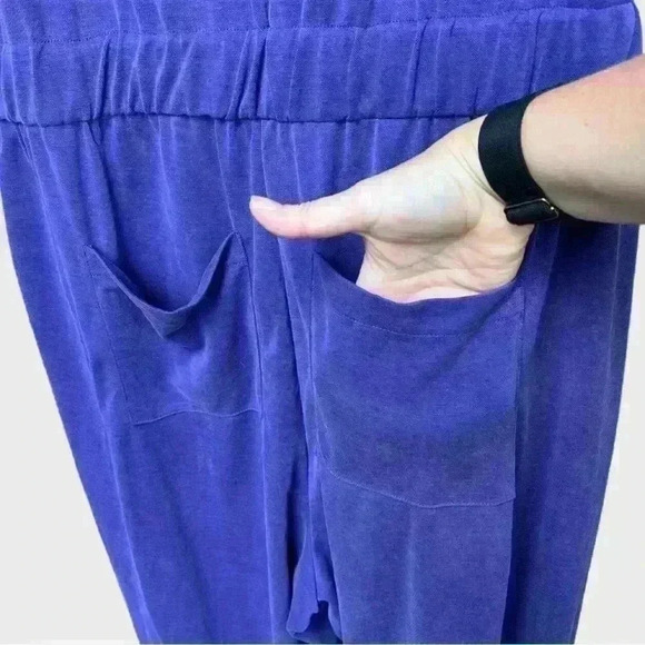 Loft Outlet XL Purple Sleeveless Tie Shoulder Spring Jumpsuit Ankle Length - Picture 4 of 9